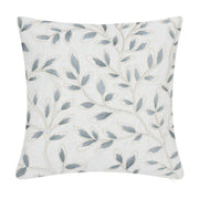 Decorative pillow with leaf pattern on a white background