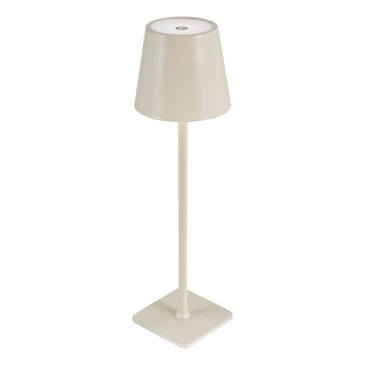 Derrick Satin Taupe Rechargeable Table Lamp