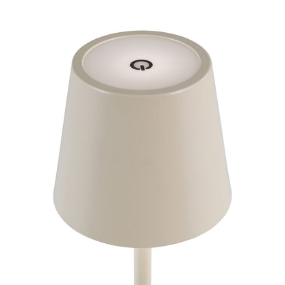 Derrick Satin Taupe Rechargeable Table Lamp