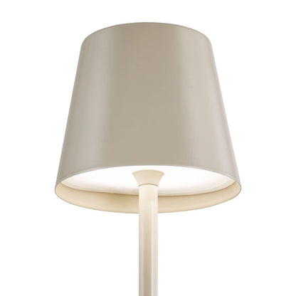 Derrick Satin Taupe Rechargeable Table Lamp