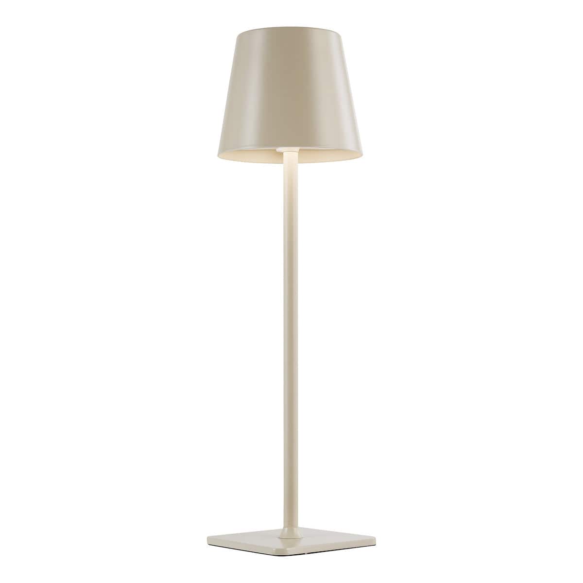 Derrick Satin Taupe Rechargeable Table Lamp