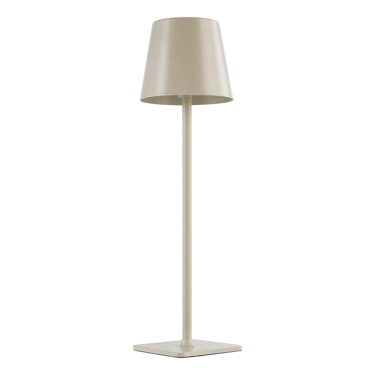 Derrick Satin Taupe Rechargeable Table Lamp