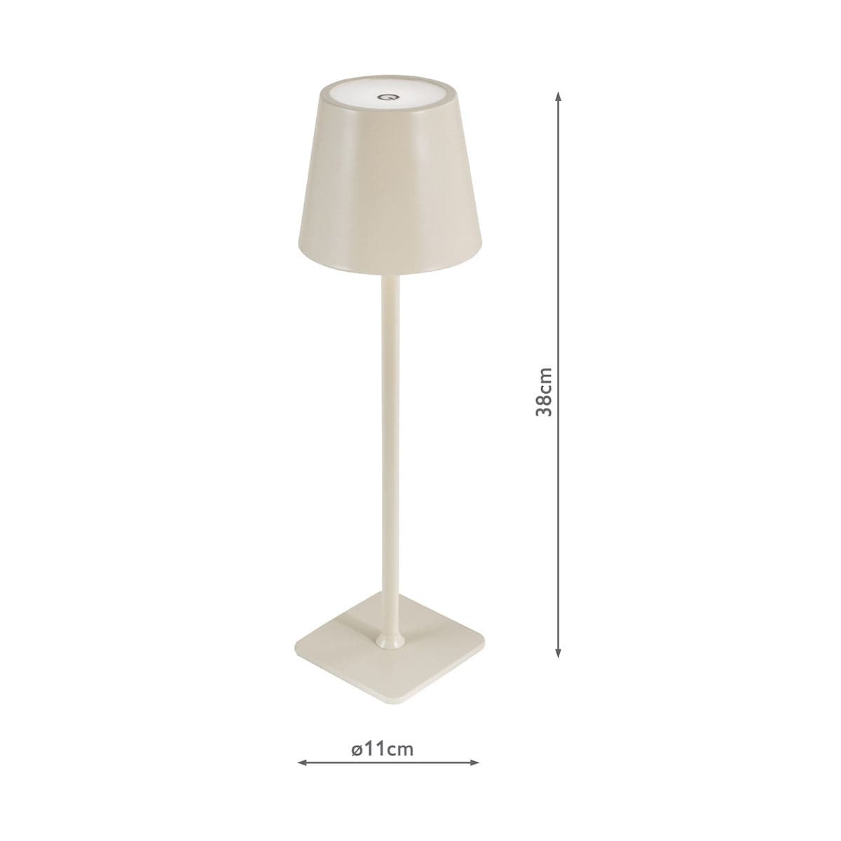 Derrick Satin Taupe Rechargeable Table Lamp