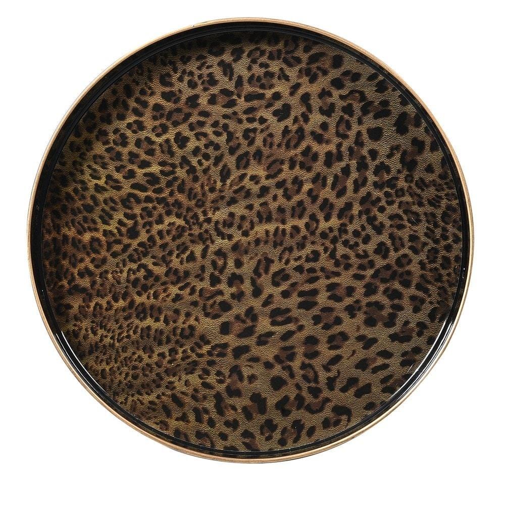 Round Leopard Tray