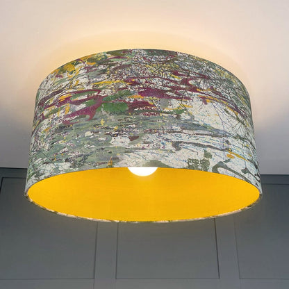 Mairi Helena Reed Dance Linen Pendant Shade with Banana Silk Lining