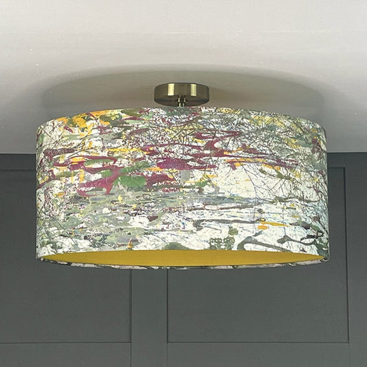 Mairi Helena Reed Dance Linen Pendant Shade with Banana Silk Lining