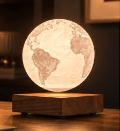 Smart Floating Earth Walnut Wood Lamp