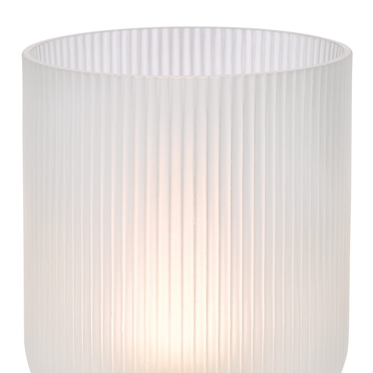 Echo Chrome and Ribbed Glass Rechargeable Table Lamp