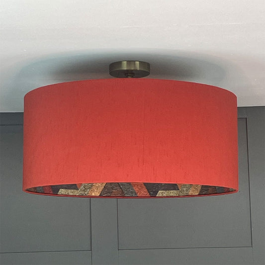 Anthology Escheresque Cork Wallpaper Lined Pendant Shade with Astor Phoenix Outer