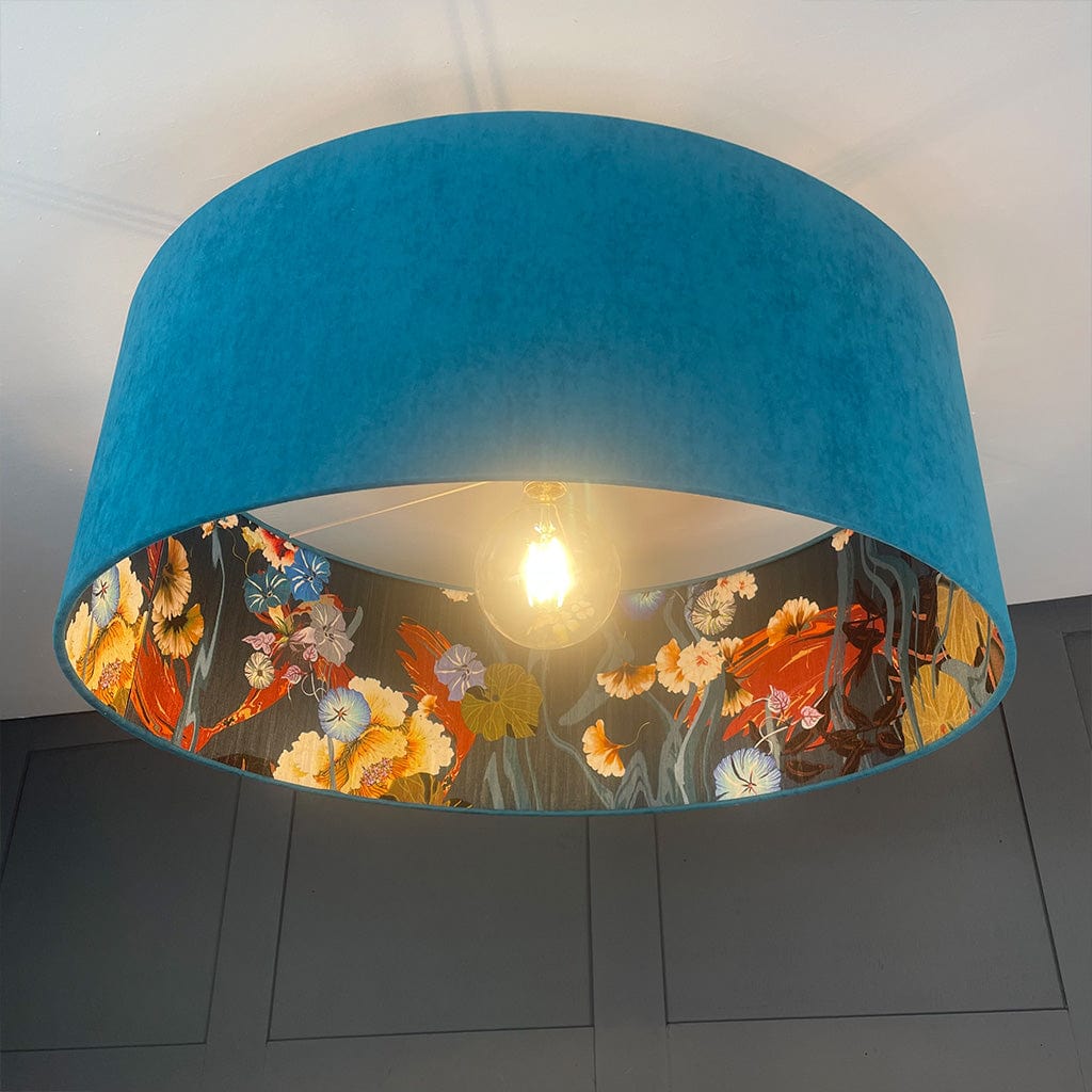 Arte Kami Koi Wallpaper Lined Pendant Shade with Peacock Outer