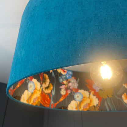 Arte Kami Koi Wallpaper Lined Pendant Shade with Peacock Outer