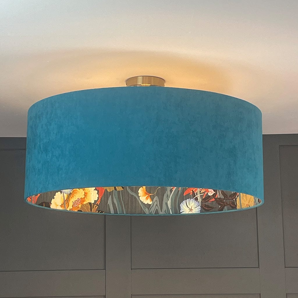 Arte Kami Koi Wallpaper Lined Pendant Shade with Peacock Outer