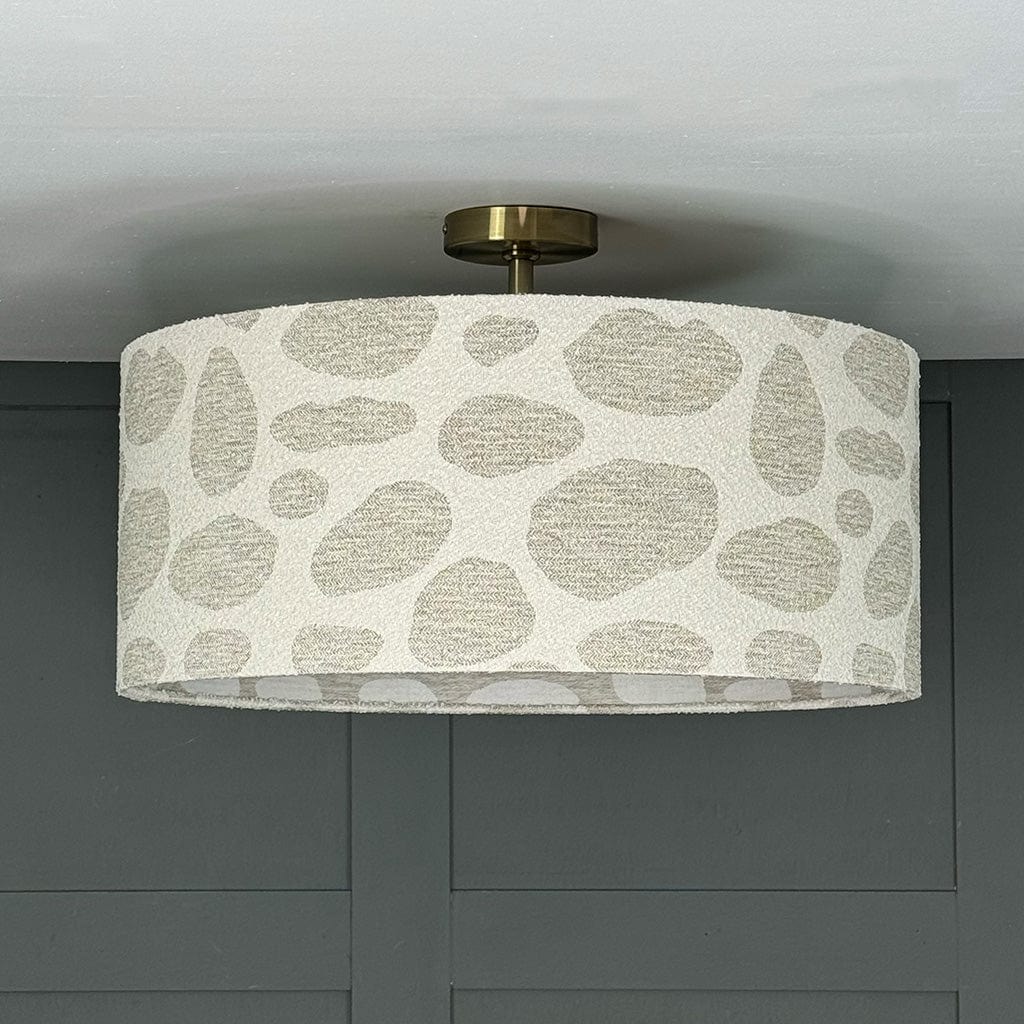 Bodie Ecru Boucle Pendant Shade with Frosted Lining