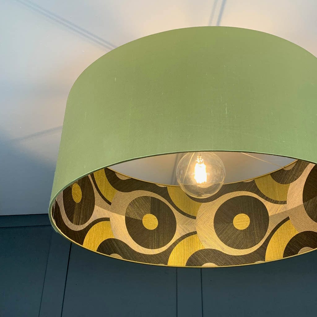 Green Silk Shade with Arte Queen Cobra Gold Wallpaper Lined Shade