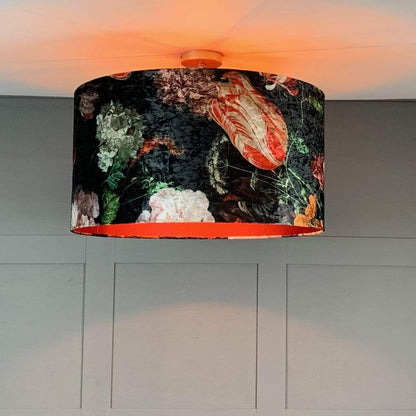 Jardin De Nuit Pendant Shade with Chacar Tandoori Spice Lining