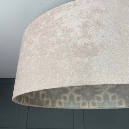 Julia Clare Seashells Wallpaper Lined Pendant Shade with Pink Orchid Fabric