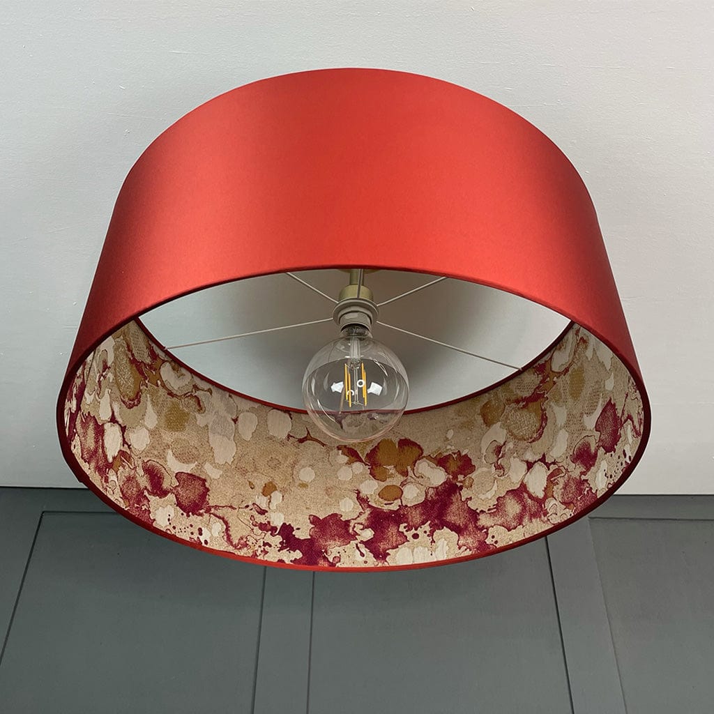 Laverne Rosso Fabric Lined Pendant Shade with Spice Outer