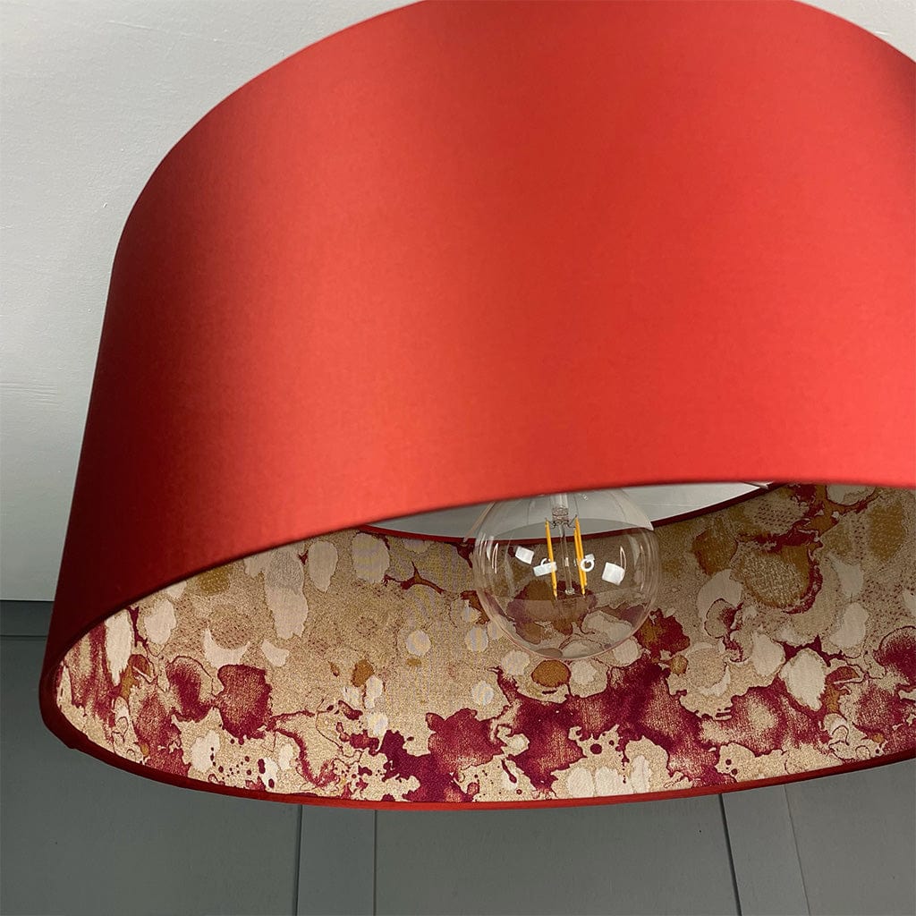 Laverne Rosso Fabric Lined Pendant Shade with Spice Outer