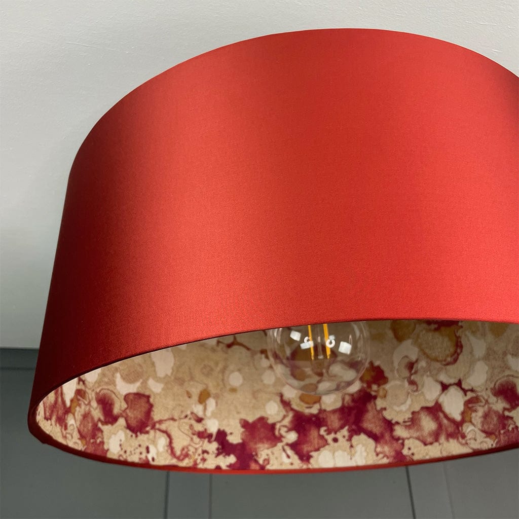 Laverne Rosso Fabric Lined Pendant Shade with Spice Outer