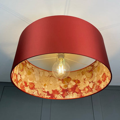 Laverne Rosso Fabric Lined Pendant Shade with Spice Outer