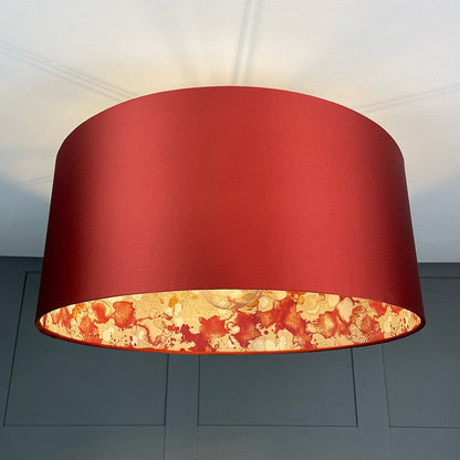 Laverne Rosso Fabric Lined Pendant Shade with Spice Outer