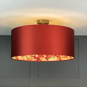 Electrified Laverne Rosso Fabric Lined Pendant Shade with Spice Outer