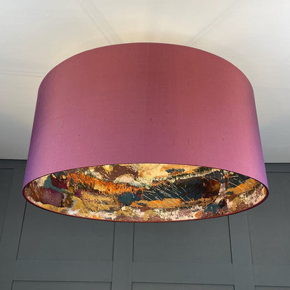 Mairi Helena Mirrored Storm Dark Pendant Shade with Beena Silk Outer