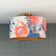 Mairi Helena Poppy Cloud Linen Pendant Shade with Carnaby Bronze Lining