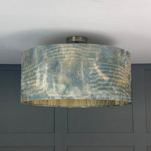 Electrified Agama with Anthology Metamorphic Gold Basalt Wallpaper Lined Lampshade