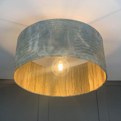 Agama Velvet Pendant Shade with Anthology Metamorphic Gold Basalt Wallpaper Lining