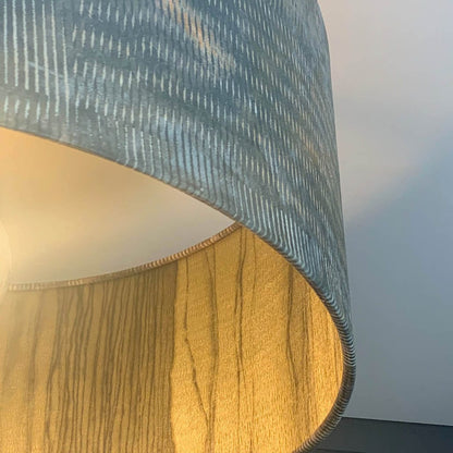 Agama Velvet Pendant Shade with Anthology Metamorphic Gold Basalt Wallpaper Lining