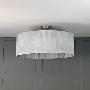 Electrified Light Grey Ombre with Harlequin Metamorphic Pewter Lead Wallpaper Lining Lampshade