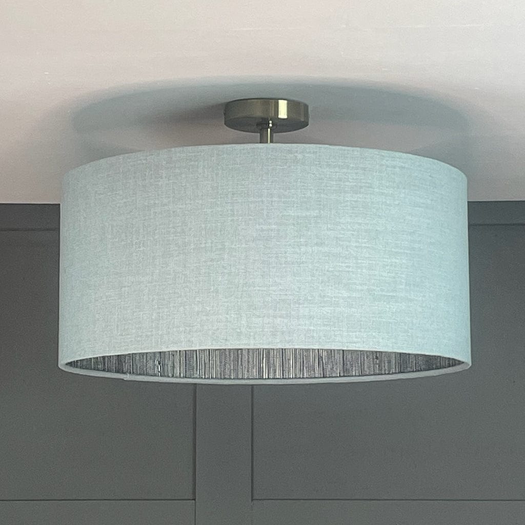 Seri Mineral Wallpaper Lined Pendant Shade with Sky Linen