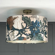Timorous Beasties Epic Botanic Blue Rust Drum Shade with Champagne Lining