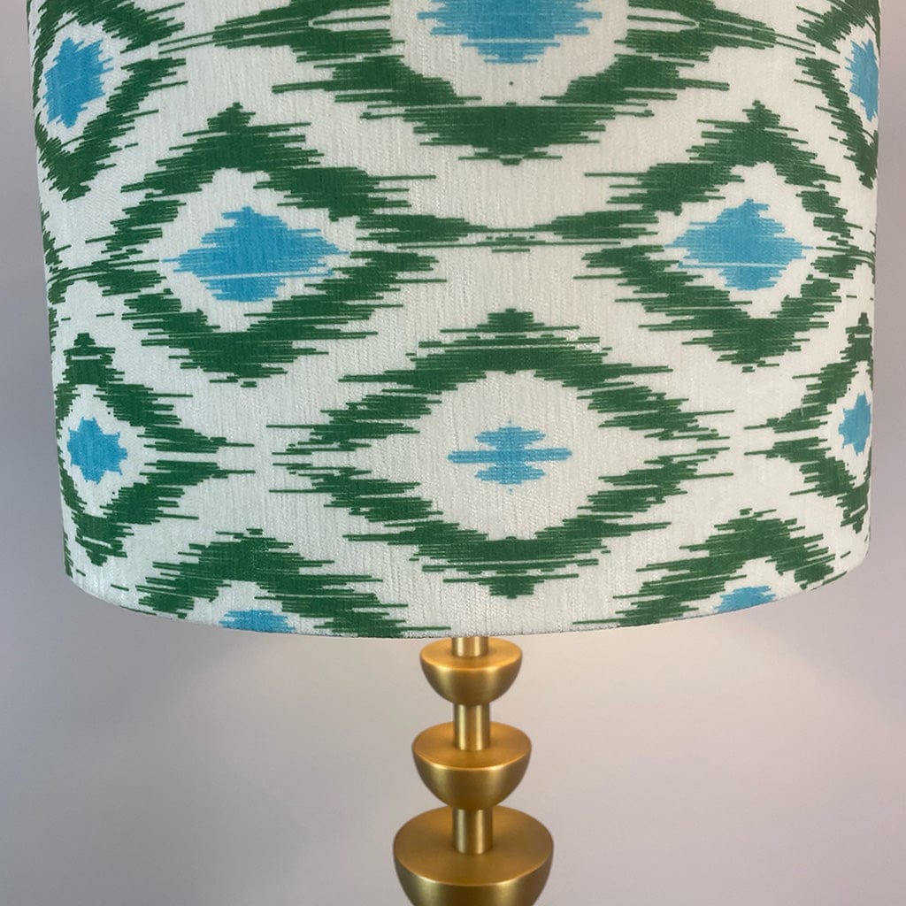 Eleonore Aged Brass Table Lamp with Velvet Ikat Shade