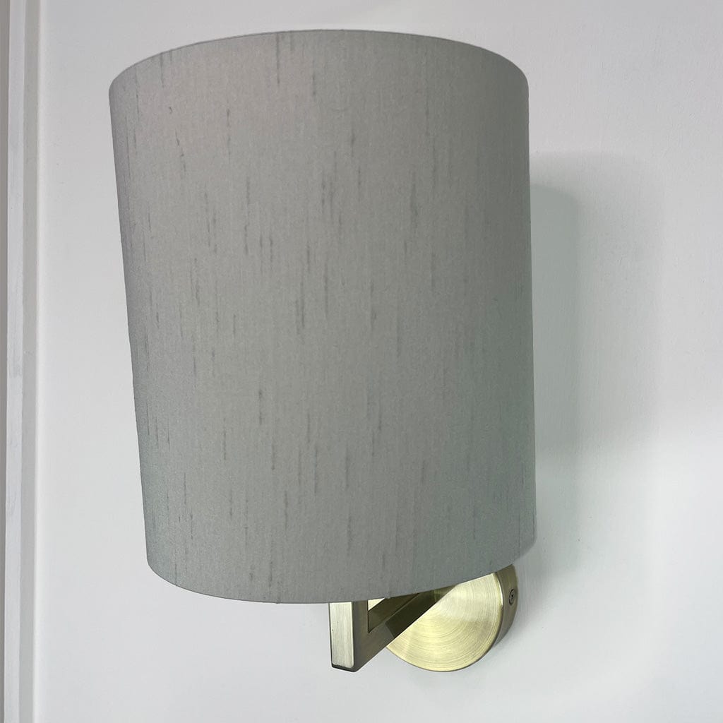 Emma Antique Brass Wall Light with Stockholm Faux Silk Shade