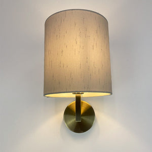 Emma Antique Brass Wall Light with Stockholm Faux Silk Shade