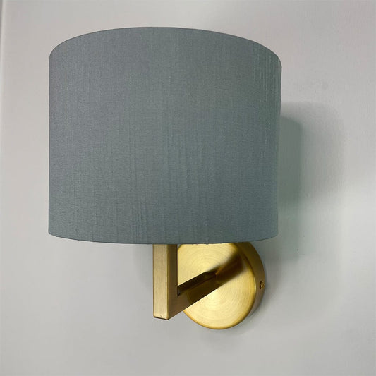 Emma Gold Wall Light with Rainstorm Faux Silk Shade