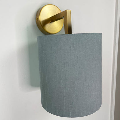 Emma Gold Wall Light with Rainstorm Faux Silk Shade