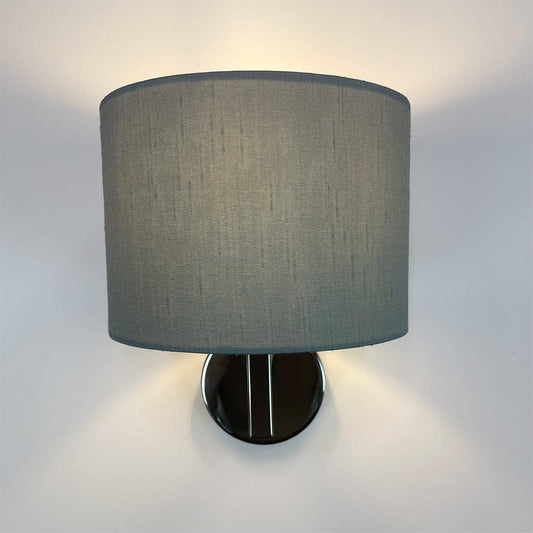 Emma Polished Chrome Wall Light with Rainstorm Faux Silk Shade