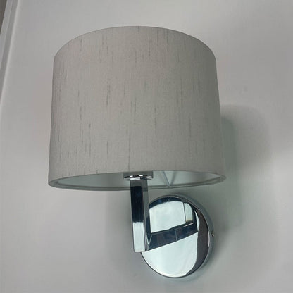 Emma Polished Chrome Wall Light with Stockholm Faux Silk Shade