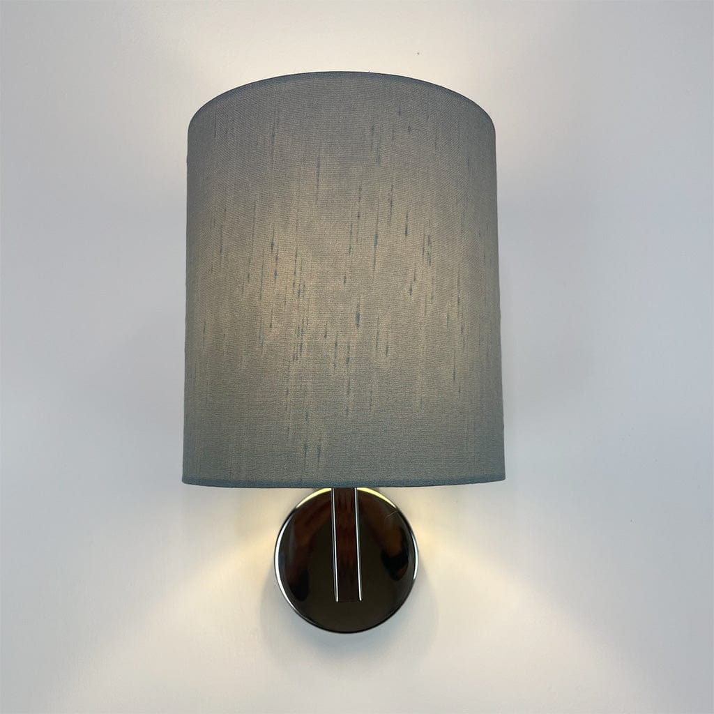 Emma Polished Chrome Wall Light with Rainstorm Faux Silk Shade