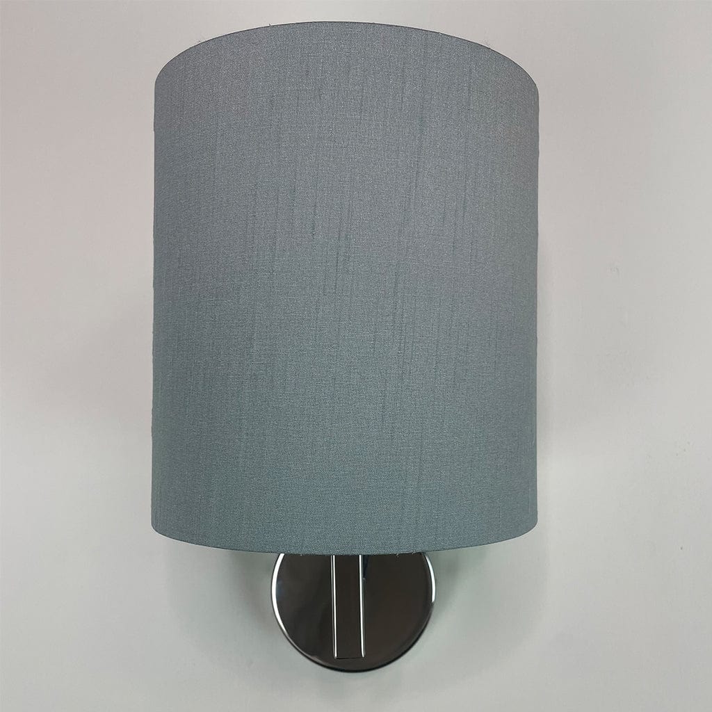 Emma Polished Chrome Wall Light with Rainstorm Faux Silk Shade