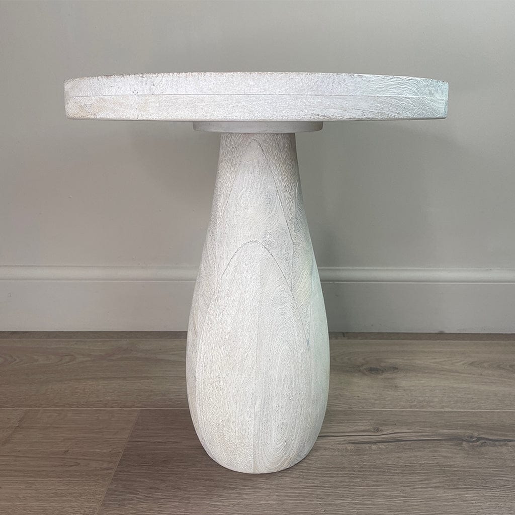 Eric Pedestal End Table White