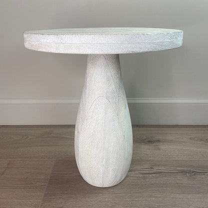 Eric Pedestal End Table White