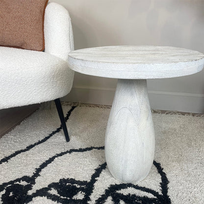 Eric Pedestal End Table White