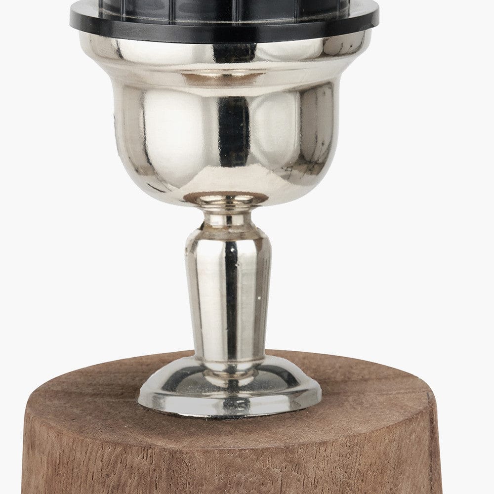 Esha Conical Natural Wood Table Lamp