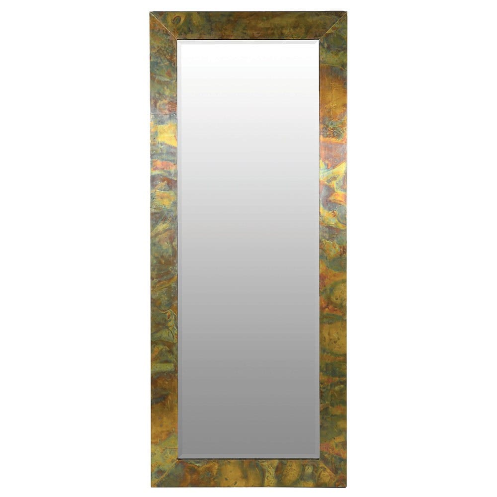 Mottled Brass Effect Rectangular Mirror