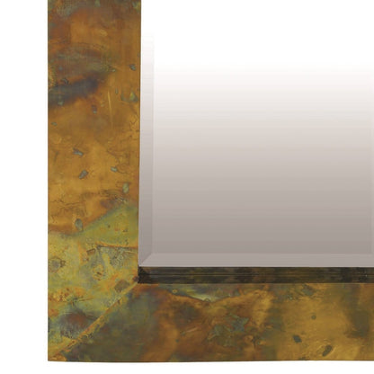 Mottled Brass Effect Rectangular Mirror