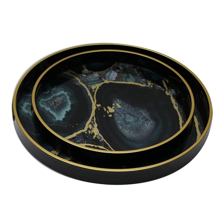 Set of 2 Midnight Glory Trays